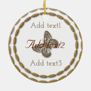 Hinzufügen Text Magic Gold Butterfly Kinder Weihna Keramikornament