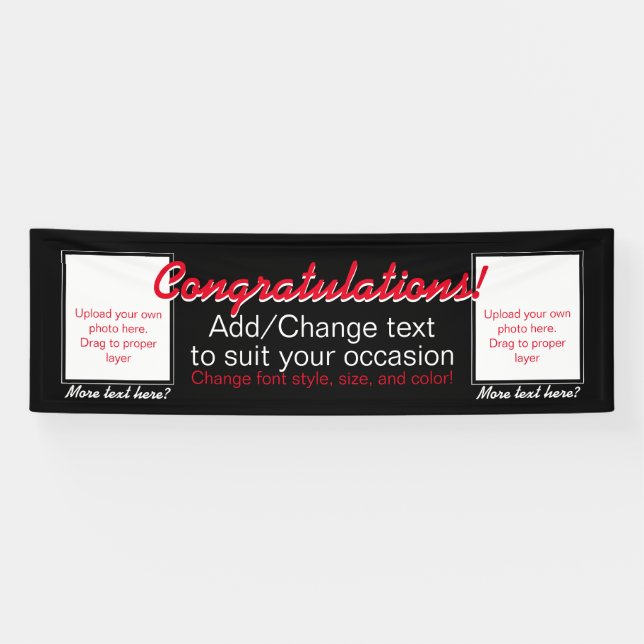 Hinzufügen von 2 Fotos individuell anpassbare Bann Banner (Horizontal)