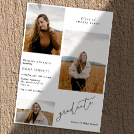 Hinzufügen von 3 Foto Moderne Script Abschluss Ein Einladung