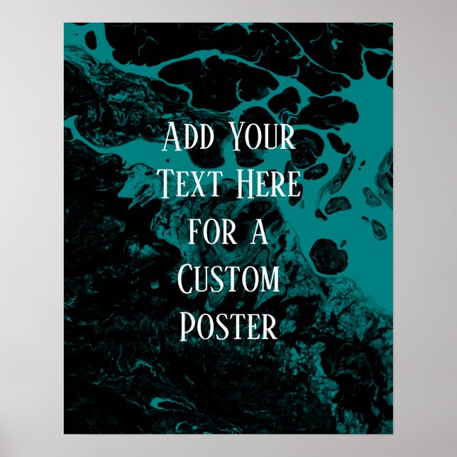Hinzufügen von Aquamarinem, schwarzen und hellen T Poster (Vorne)