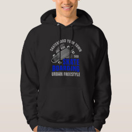 Hinzufügen von City Name Text Skateboard Urban Fre Hoodie