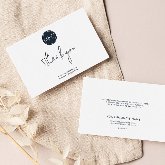 Hinzufügen von Firmenlogo und Firmenwebsite-Kunden Dankeskarte (Business Logo Customers Thank You Note Card)