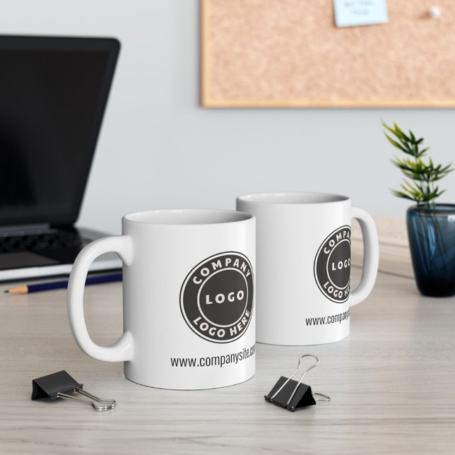 Hinzufügen von Firmenlogo und Website-benutzerdefi Kaffeetasse (Business Logo White 11oz Coffee Mug)