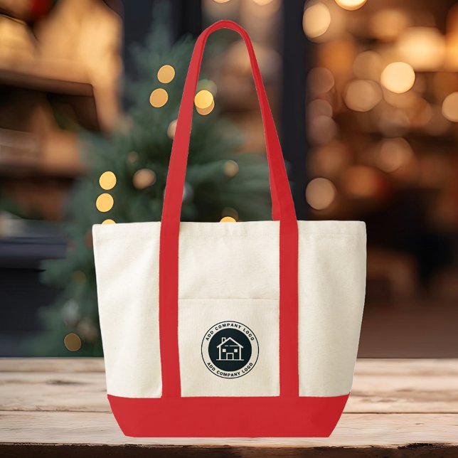 Hinzufügen von Firmenlogos für Mitarbeiter Tragetasche (Business Logo Red Handles Large Tote Bag)