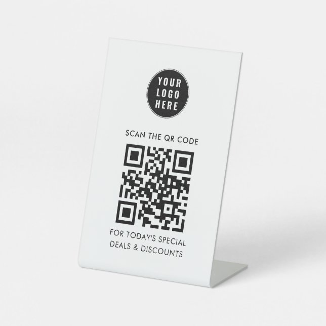 Hinzufügen von Firmenlogos und QR-Code einfach Sockelschild (Vorderseite)