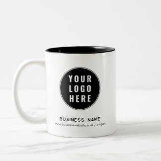 Hinzufügen von Firmenlogos und Website-Werbung Zweifarbige Tasse