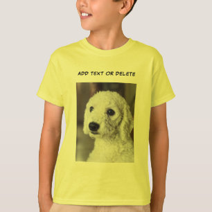 Hinzufügen von Foto-Bildern und Text-Kids gelb T-Shirt