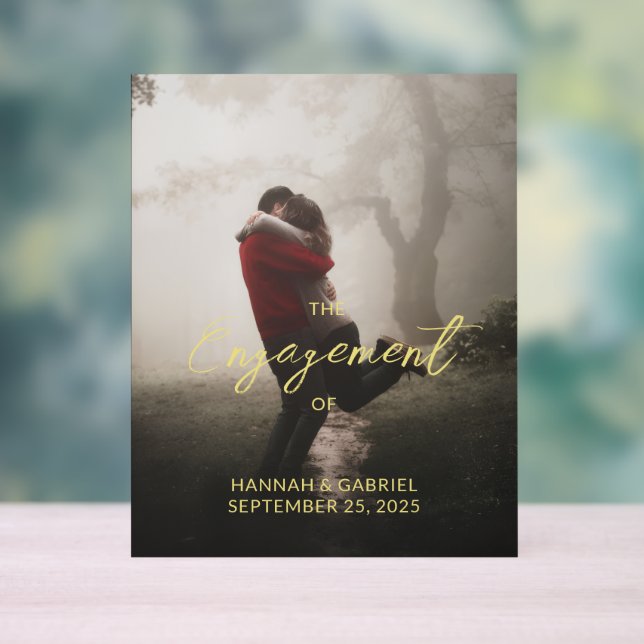 Hinzufügen von Foto-Hochzeitbindungs-Party-Zeichen Acrylschild (Neutral)