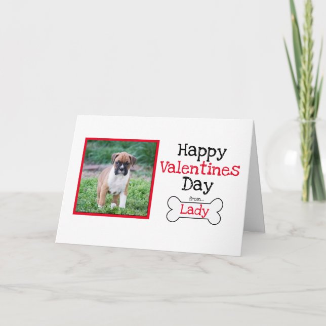 Hinzufügen von Foto-Personalisiert-Hunde-Valentine Dankeskarte (Vorderseite)