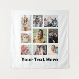 Hinzufügen von Foto- und Textband Wandteppich