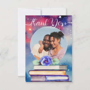 Hinzufügen von Fotobüchern und Rose Pastel Wasserf Dankeskarte