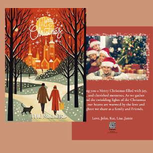 Hinzufügen von Fotonachricht Traditionelles Weihna Feiertagskarte