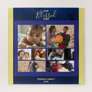 Hinzufügen von Fotos gesegnet Jahr Familienfotocol Puzzle
