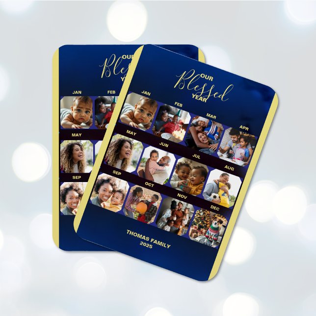 Hinzufügen von Fotos Seleged Year Blue Flexible Ma Magnet (Add Photos Blessed Year Blue Flexible Magnet (multiple shown))