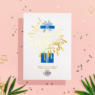 Hinzufügen von Logo Blue Geschenkboxen Fireworks B Folieneinladung