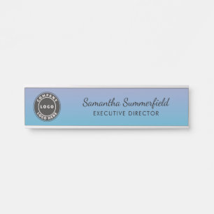 Hinzufügen von Logo Blue Lila Ombre Führungskraft Türschild