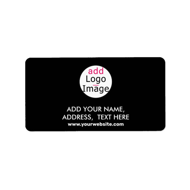 Hinzufügen von Logo Business Chic Anpassbare Schwa Adressaufkleber (Vorne)