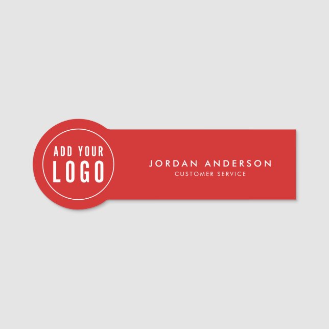 Hinzufügen von Logo-Editierfarbe Einfache moderne  Namensschild (Vorderseite)