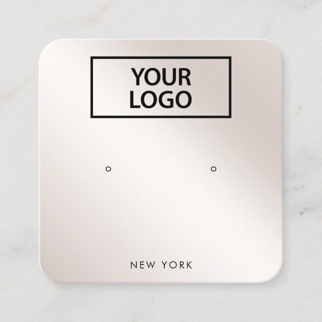 Hinzufügen von Logo Script Champagne Gold Gradient Quadratische Visitenkarte (Vorderseite)