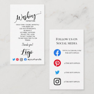 HINZUFÜGEN VON LOGO-Waschanleitungen CARE CARDS ei Visitenkarte