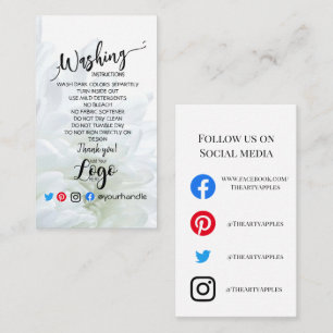 HINZUFÜGEN VON LOGO-Waschanweisungen CARE CARD-Blu Visitenkarte