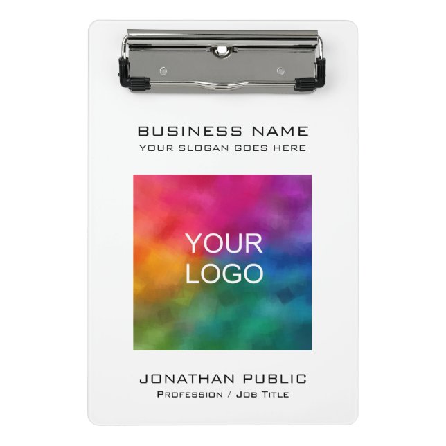 Hinzufügen von Logos für Unternehmen Mini Klemmbrett (Vorderseite)