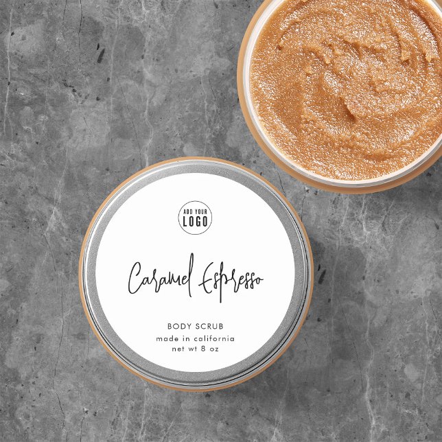 Hinzufügen von Logos Minimalistisches Skriptlabel Runder Aufkleber (Von Creator hochgeladen)