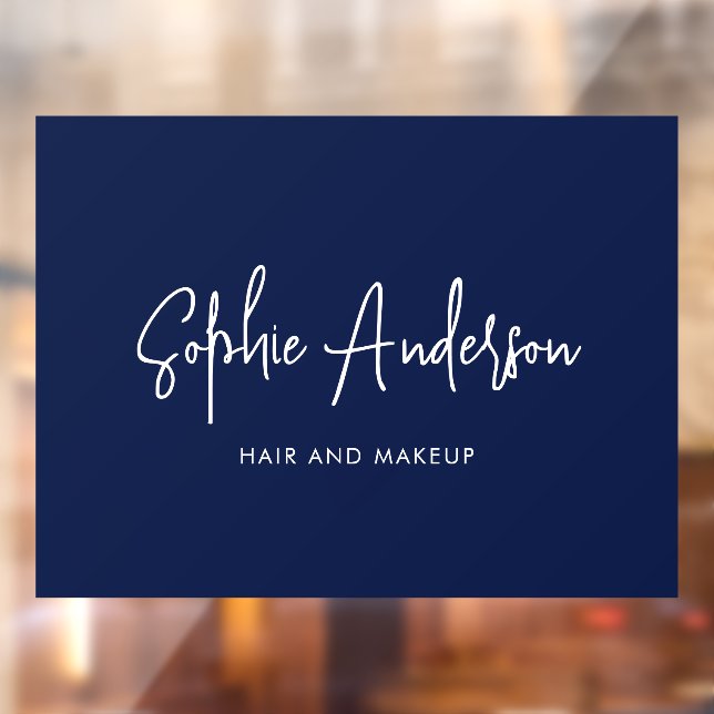 Hinzufügen von Markennamen Trendy Modern Script Cu Fensteraufkleber (Blatt 2)