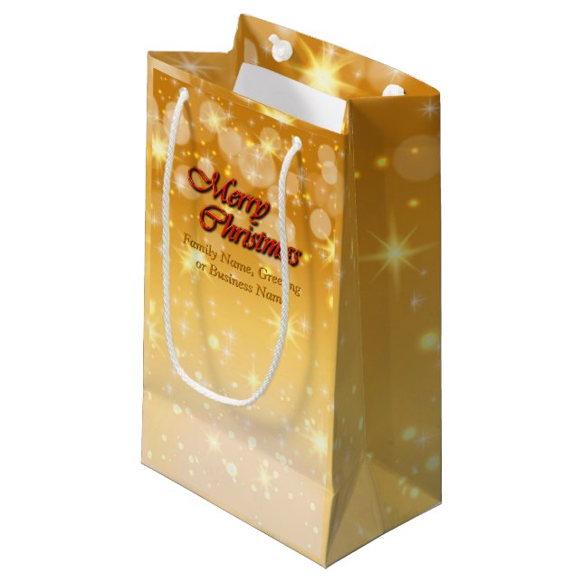 Hinzufügen von Name Bearbeiten Text passend Weihna Kleine Geschenktüte (Vorderseite Schrägansicht)