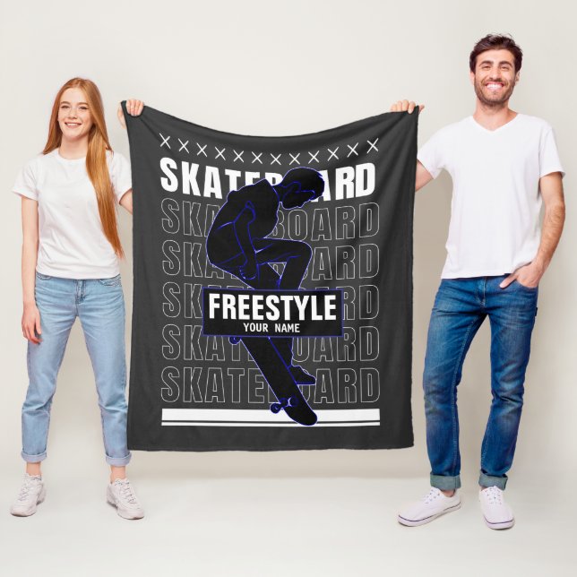 Hinzufügen von Namen ändern Text Freestyle Skatebo Fleecedecke (Beispiel)