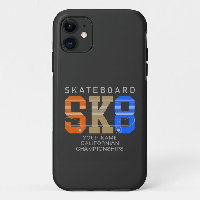 Hinzufügen von Namen ändern Text SK8 Skateboard-Me Case-Mate iPhone Hülle (Rückseite)