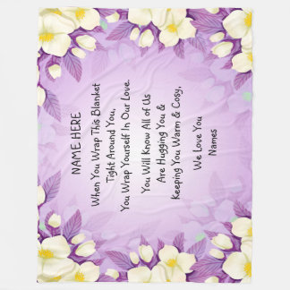 Hinzufügen von Namen Liebe Hug Wrap Lila Blumenstr Fleecedecke