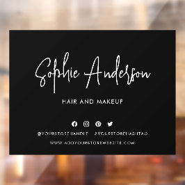 Hinzufügen von Namen Moderne Script Social Media B Fensteraufkleber