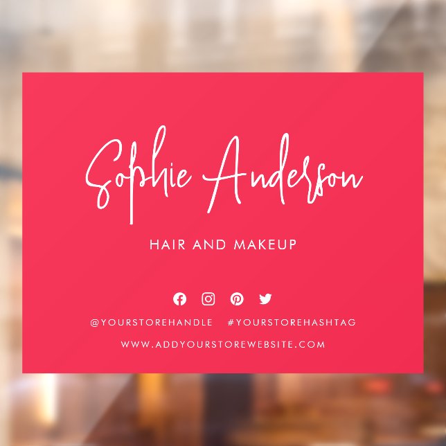 Hinzufügen von Namen Moderne Script Social Media B Fensteraufkleber (Blatt 2)