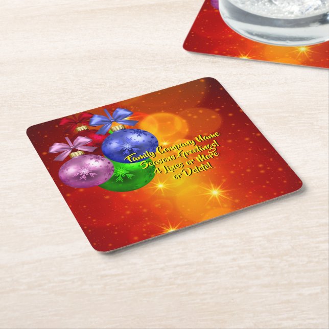 Hinzufügen von Namenstext-Matching Weihnachten Rechteckiger Pappuntersetzer (angewinkelt)