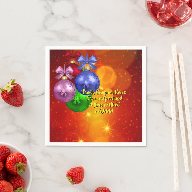 Hinzufügen von Namenstext-Matching-Weihnachtscockt Serviette (Beispiel)