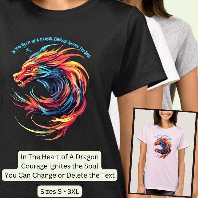 Hinzufügen von Namenstext, Rotes blaues Drachen dr T-Shirt (Von Creator hochgeladen)