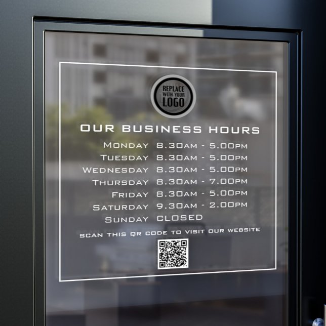 Hinzufügen von QR-Code-Geschäftsöffnungszeiten für Fensteraufkleber (Von Creator hochgeladen)