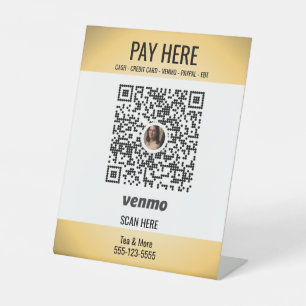 Hinzufügen von QR-Code Venmo Small Business Sockelschild