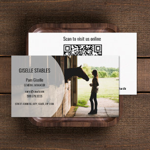 Hinzufügen von QR-Code-Visitenkarten für das Pferd Visitenkarte
