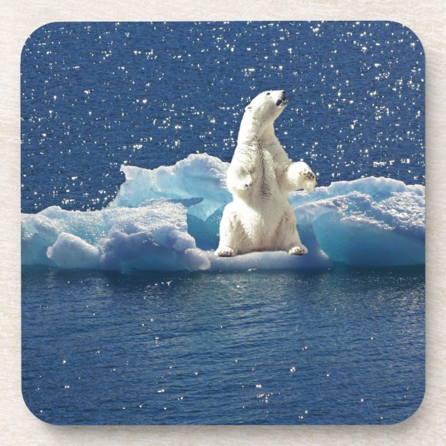 Hinzufügen von SLOGAN zum Rett von Polarbären mit  Untersetzer (Vorderseite)