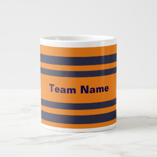 Hinzufügen von Teamnamen Orange- und Marineteam-Fa Jumbo-Tasse
