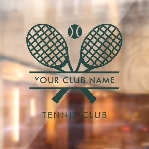 Hinzufügen von Tennis Club Name Teamtrainern Fensteraufkleber