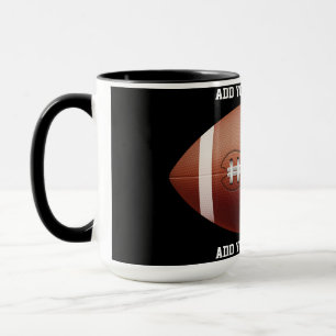 Hinzufügen von Text auf Fußball-Wurfkissen Tasse