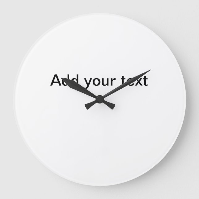 Hinzufügen von Text ganz einfach personalisiert  Große Wanduhr (Vorderseite)