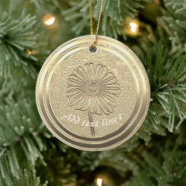Hinzufügen von Text Gold Daisy Keramik Ornament
