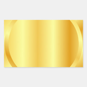 Hinzufügen von Text Monogram Elegant Metallic Gold Rechteckiger Aufkleber
