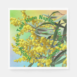 Hinzufügen von Text Wattle & Gum Blätter Aussie Lu Serviette