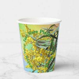 Hinzufügen von Text-Wattle & Gum-Blätter Aussie Pappbecher