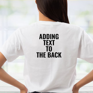 Hinzufügen von Text zum Personalisierte "Zurück dr T-Shirt